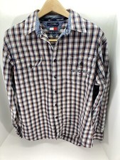 Vintage Tommy Jeans Flannel Shirt Plaid Hilfiger Spell Out Men s Size Large