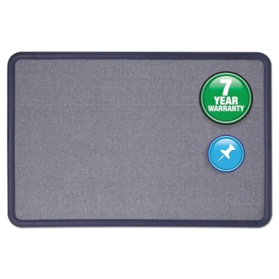 Quartet Fabric Bulletin Board 36''x 24'', Light Blue 7693BE