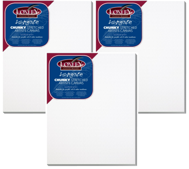 White Loxley 36 x 4-inch Deep 36 mm Edge Ashgate Chunky Stretched Artists Canvas
