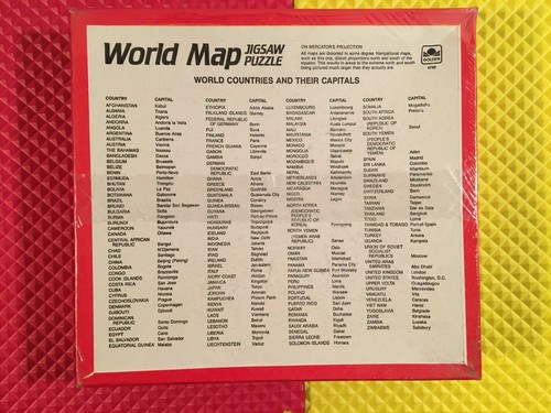 Vintage 1984 Golden 300 Extra Large Piece World Map Jigsaw Puzzle New Sealed - Picture 2 of 10