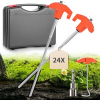 24×Camping Zelt-Nagel Heringe Stahl Schraubheringe Robuste ErdnäGel Gewinde 25Cm