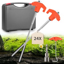 24 St&uuml;ck Zelt Heringe Stahl Schraubheringe Robuste Erdn&auml;gel Gewinde f&uuml;r Camping