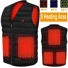 Heated Vest 5 Heating Zones w/ Battery Pack Electric Heating Vest for Men Women