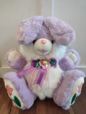 Tb Trading Co Hoppy Hopster Easter Bunny Rabbit Plush Purple Pink Flower READ