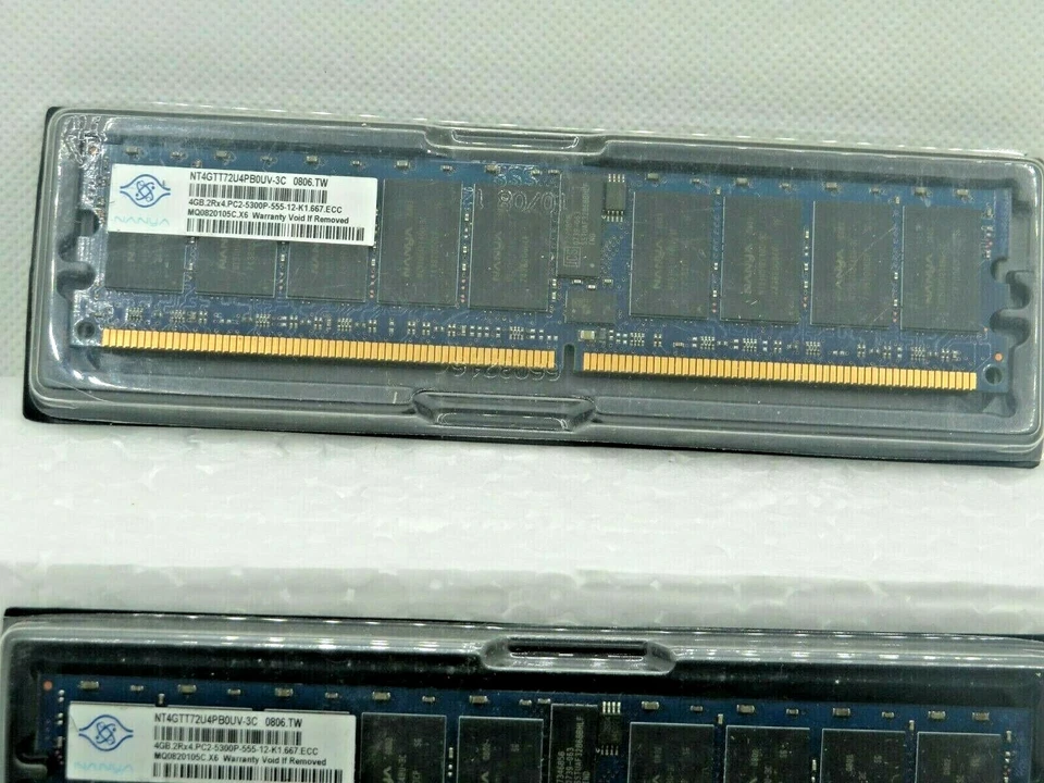 4 x Nanya Dual Rank Memory Module NT 4GTT72U4PBOUV-3C 4GB Untested - Image 2 of 4