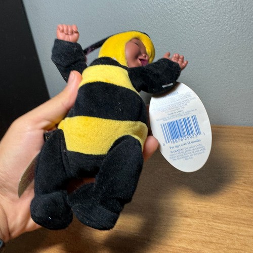 Anne Geddes Baby Bumblebee Bee 8" Peluche Bean Bag Bambola Giocattolo Ali - Foto 3 di 3