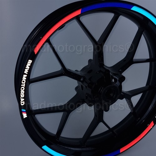 M 1000 riflettenti Decalcomanie ruote moto adesivi cerchio per BMW M1000 R RR XR - Foto 2 di 8