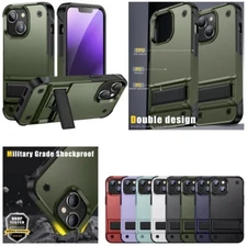 For iPhone 16 Pro Max 15 14 13 12 11 7 Shockproof Holder Stand Rugged Phone Case