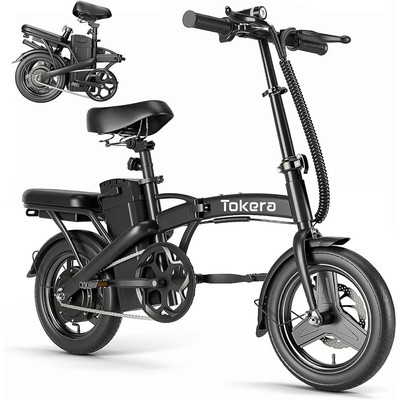 750W Folding Electric Bike 20MPH 14'' E-Bike for Adults w/ 36V Battery
