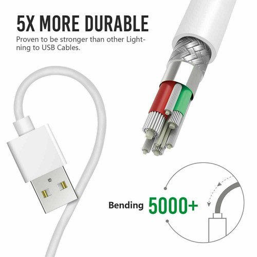 50pcs Original FOXCONN OEM 1M USB Fast charging Data Cable for iPhone 11 8 7 XR - Picture 5 of 12