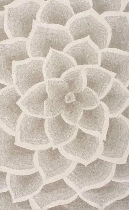 Ivory rose Hand Tufted Rug 100% Wool Rugs For Living Room Bedroom Hallway Rugs - Image 2 of 4