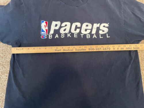Vintage XL Champion NBA Indiana Pacers Basketball T Shirt USED Blue Made In USA - Picture 3 of 6