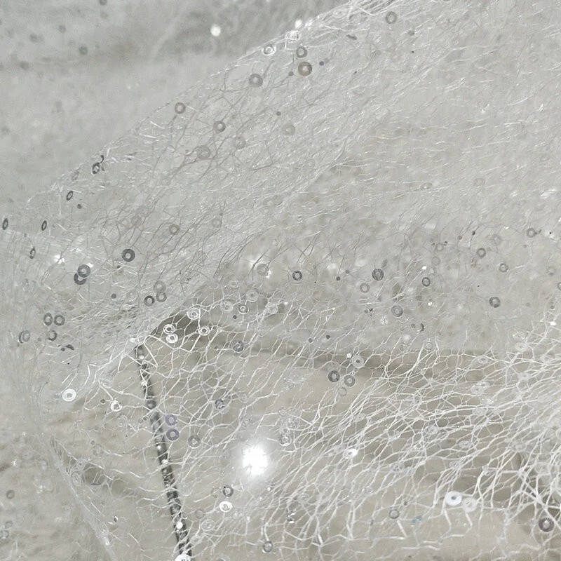 Bling Fabric Sequin Cloth Mesh Glitter for Stage Bridal Dress DIY Wedding Gold - Image 3 of 4
