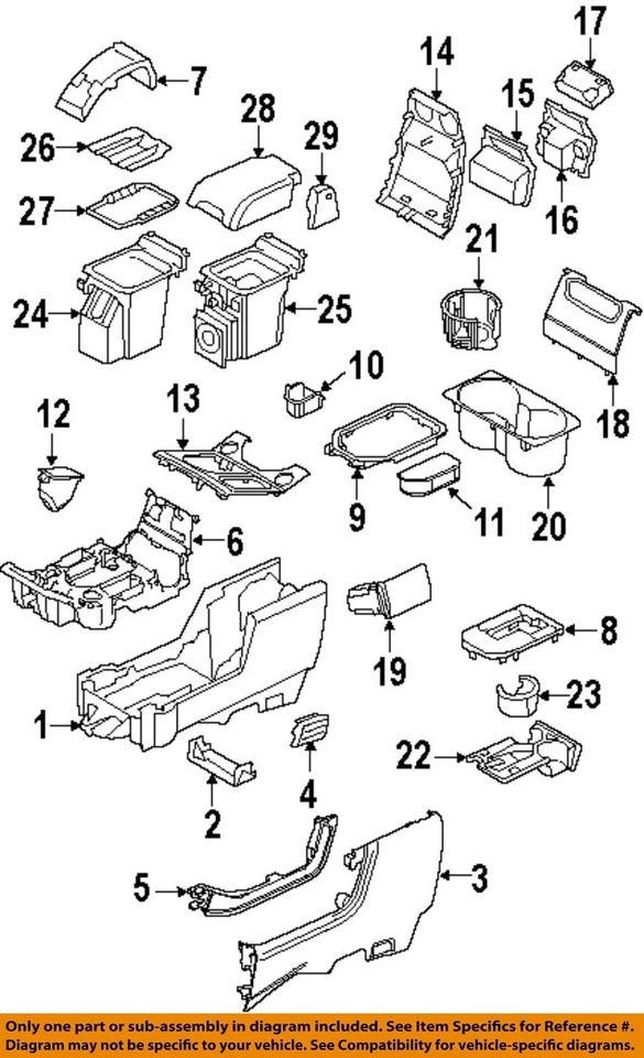 Used Front Lower Center Console fits: 2012 Land rover Range rover sport floor le Foto 3 de 4