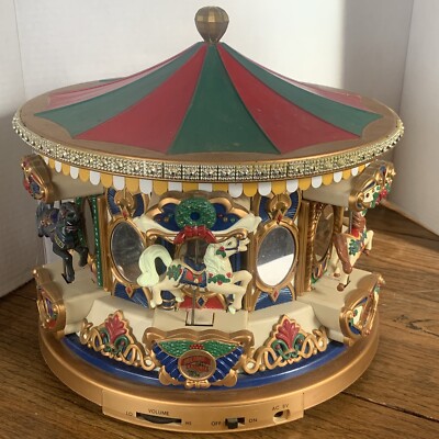Vintage Mr Christmas Holiday Around the Carousel Musical Animation