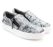 Not Rated Womens Tim Reversible Sequins Zipper Slide On Sneakers