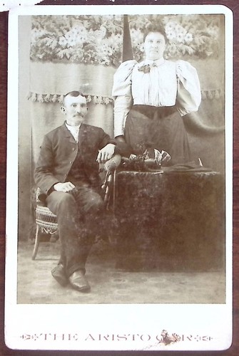 c1880 THE ARISTO CAR PHOTOGRAPH CABINET CARD KATE AND OSCAR ANDERSON Z6624