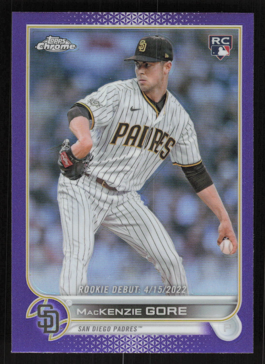 2022 Topps Chrome Update #USC19 MacKenzie Gore Purple Refractor RC Card TCCCX