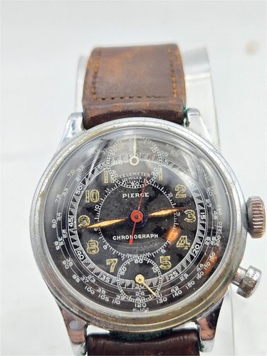 Reloj pulsera Pierce Swiss Military Vision Monopusher cronógrafo para hombre de la década de 1940 - Imagen 2 de 8