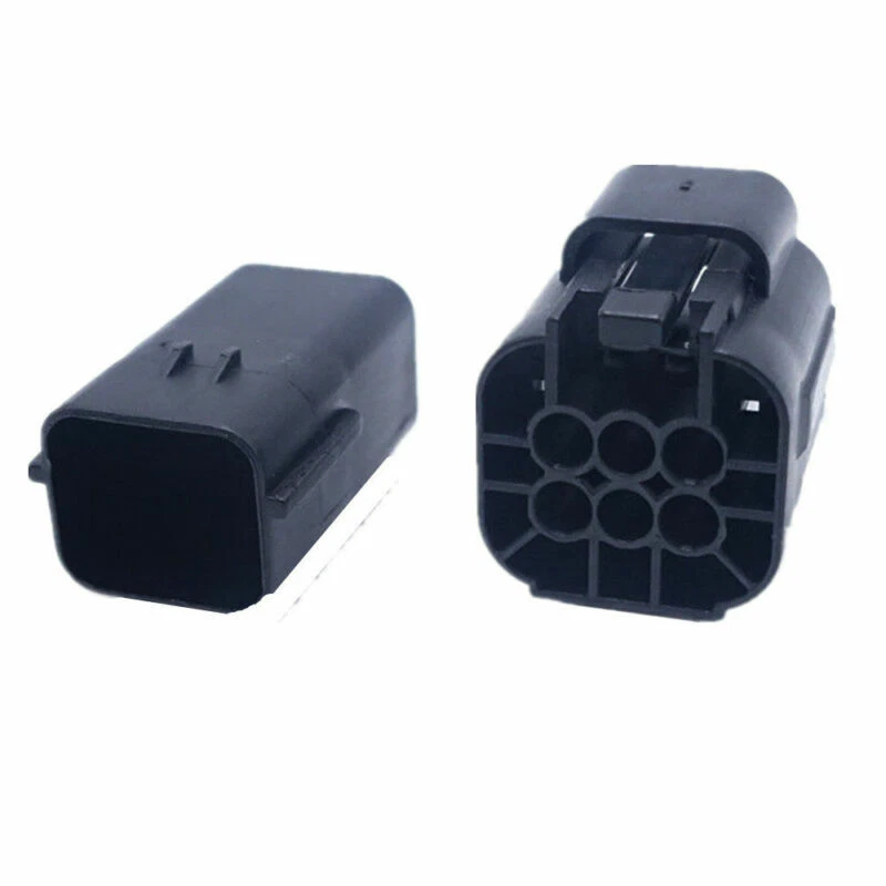 Waterproof Car Automotive 5 Sets 6 Pin Way Amp Sealed Wire Connector Plug Black - Image 4 of 4