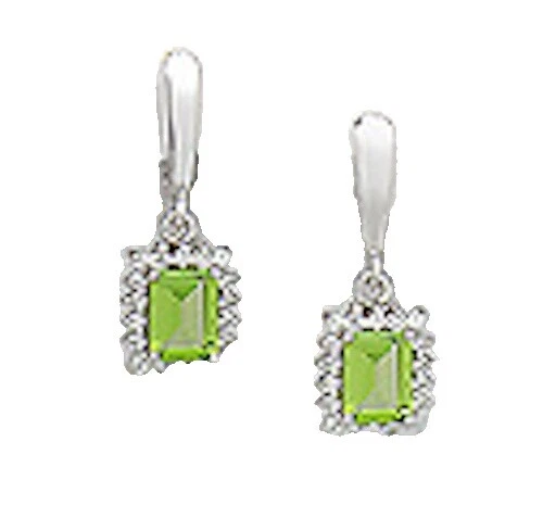 Cubic Zirconia Peridoto Huggie Pendientes de Moda