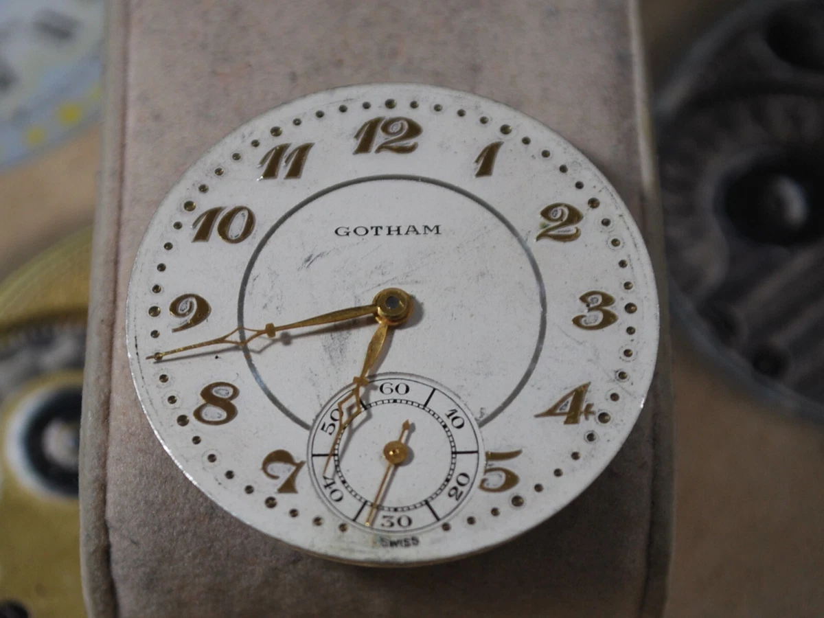 Vintage 1940s Swiss GOTHAM 12s 17J Pocket Watch Movement For