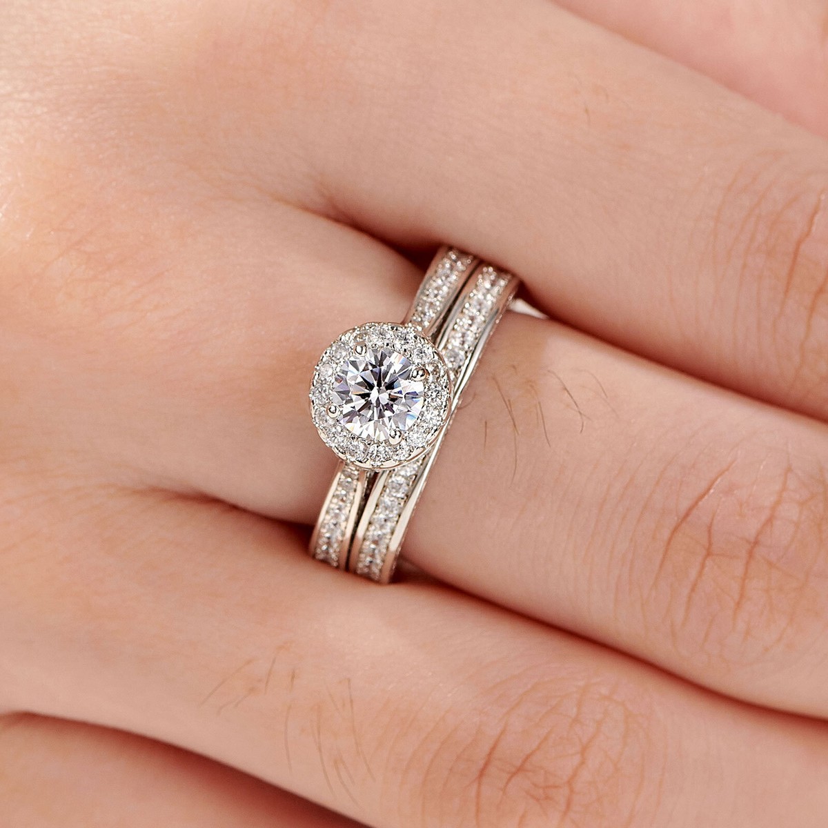 Carat Morganite Diamond Trio Wedding Bridal Ring Set In 10k