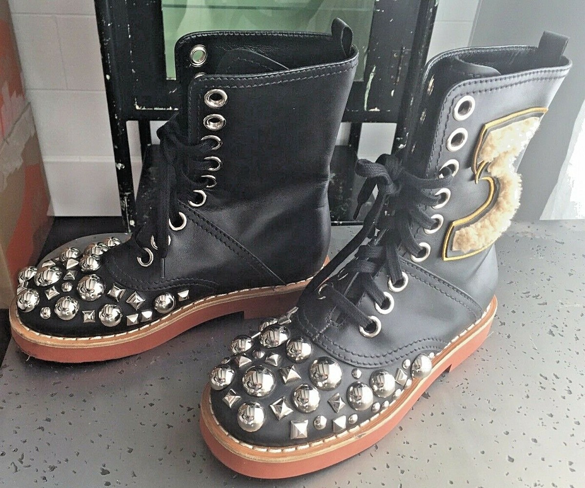 MIU MIU Grommet Studded Lace Up Boots Size 36.5 $1250 | eBay