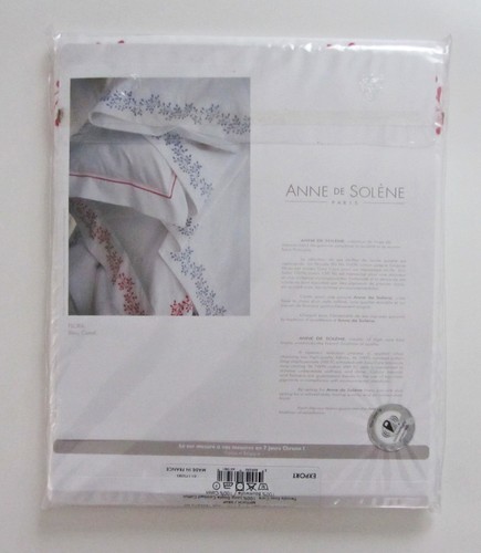 ANNE DE SOLENE OF PARIS FLORA Corail TWIN Flat SHEET 71" x 114" France NEW - Picture 4 of 4