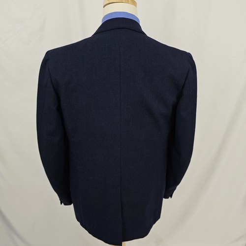 Oxxford Clothes Vintage 1950s 3/2 Roll Navy Blue Blazer Suit Coat 38R - Picture 7 of 11