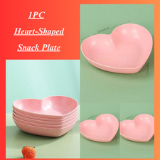 Heart-Shaped Plastic Snack Plate, Suitable For Candy, Fruit Home And Party