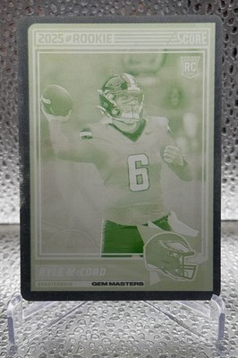 Kyle McCord 2025 Panini Score Football Gem Masters Printing Plate 1/1 #73 EAGLES