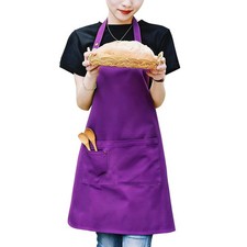 Art Kitchen Apron for Painting Pottery Cooking, Waterproof Purple Polycotton
