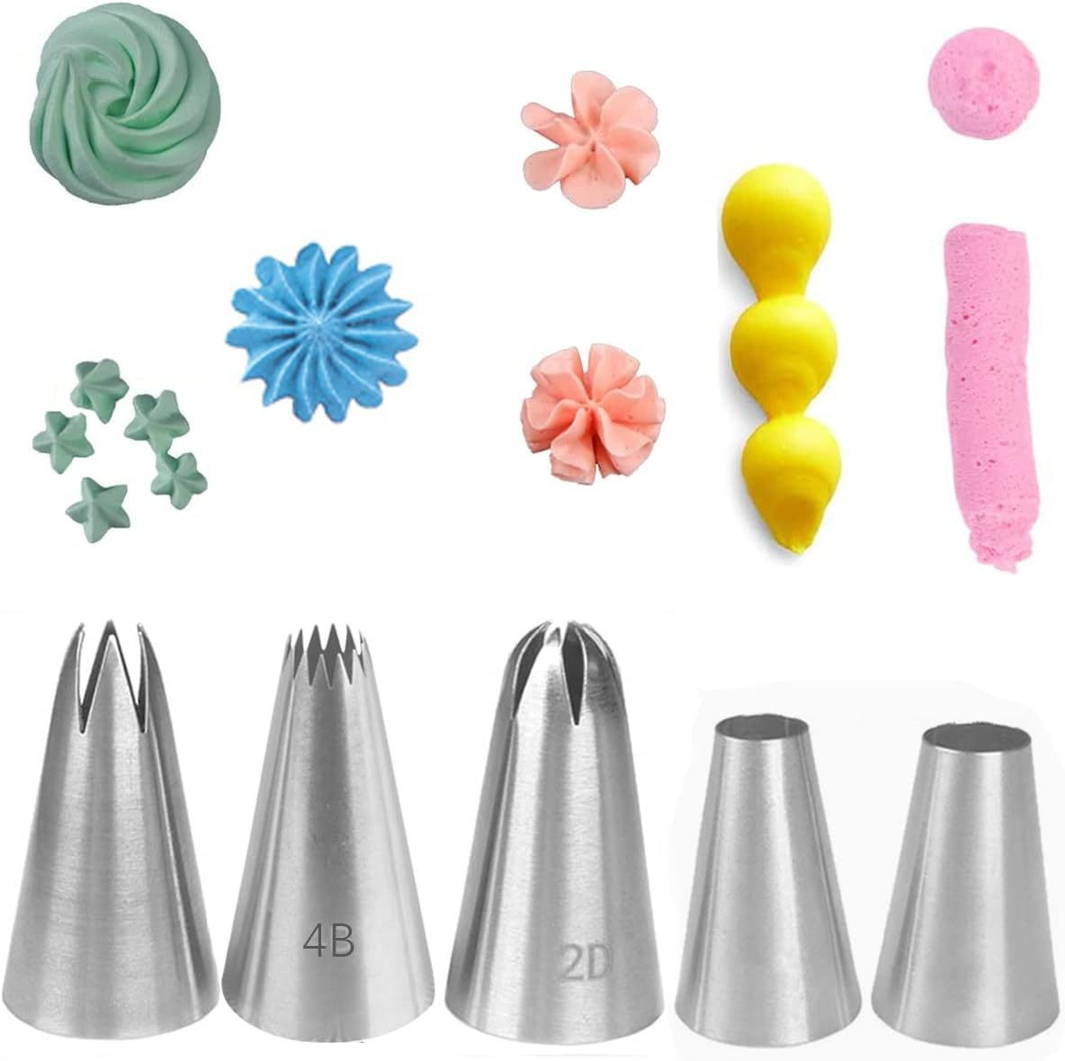 Large Piping Tips for Rose Flower Macaron Meringue Cookie Deviled Eggs Cake Cupc