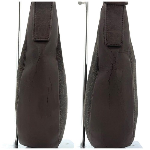 GUCCI Gucci Shoulder Bag Half Moon GG Leather Brown All-over Pattern from Japan - Picture 4 of 11