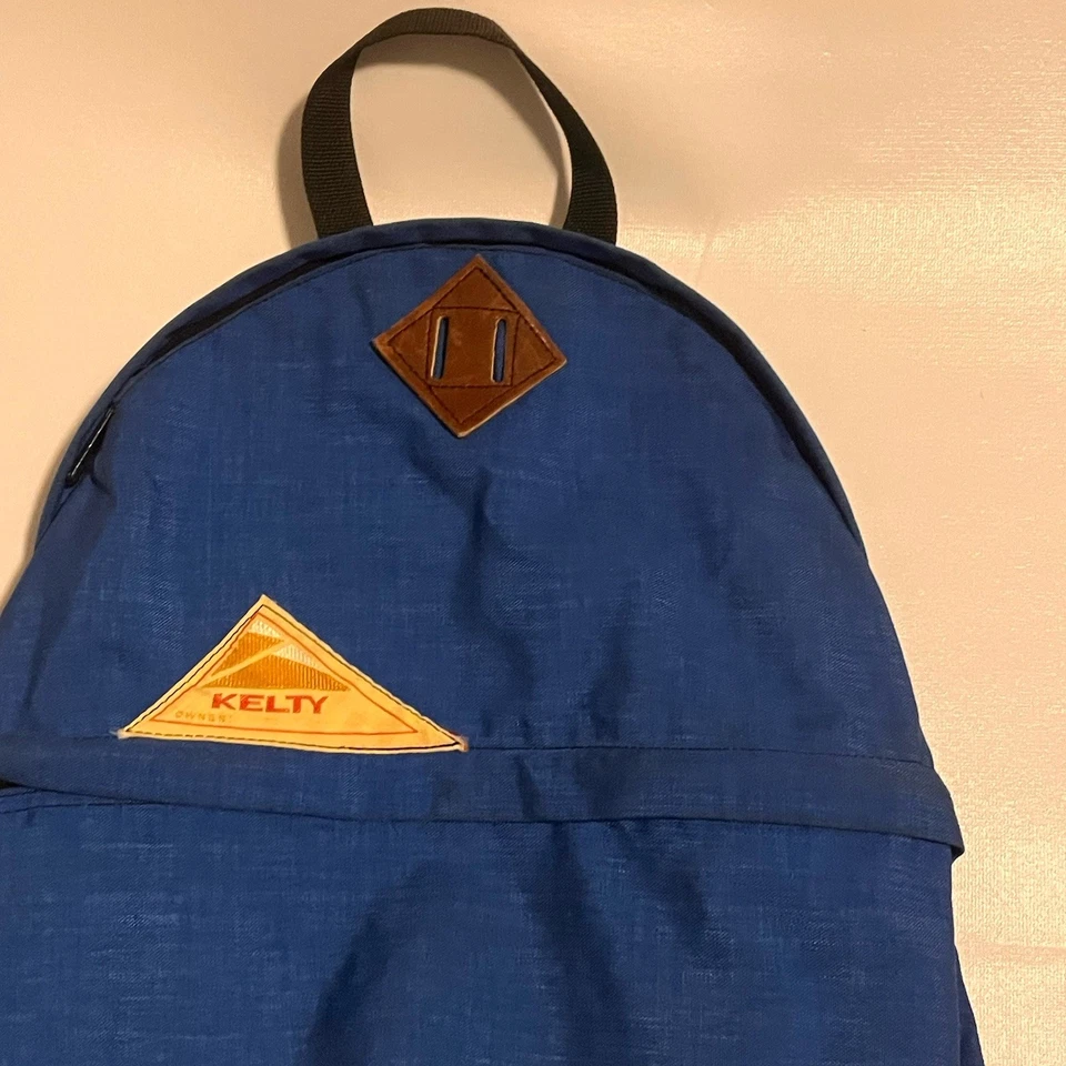 "Mochila de día Kelty Teardrop de colección años 70 mochila de senderismo Gorpcore borde de cuero 19x13""" Foto 4 de 4