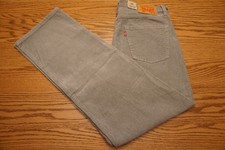NWT MEN'S LEVI CORDUROY PANTS 565 Multiple Sizes Loose Straight Gray 74.95