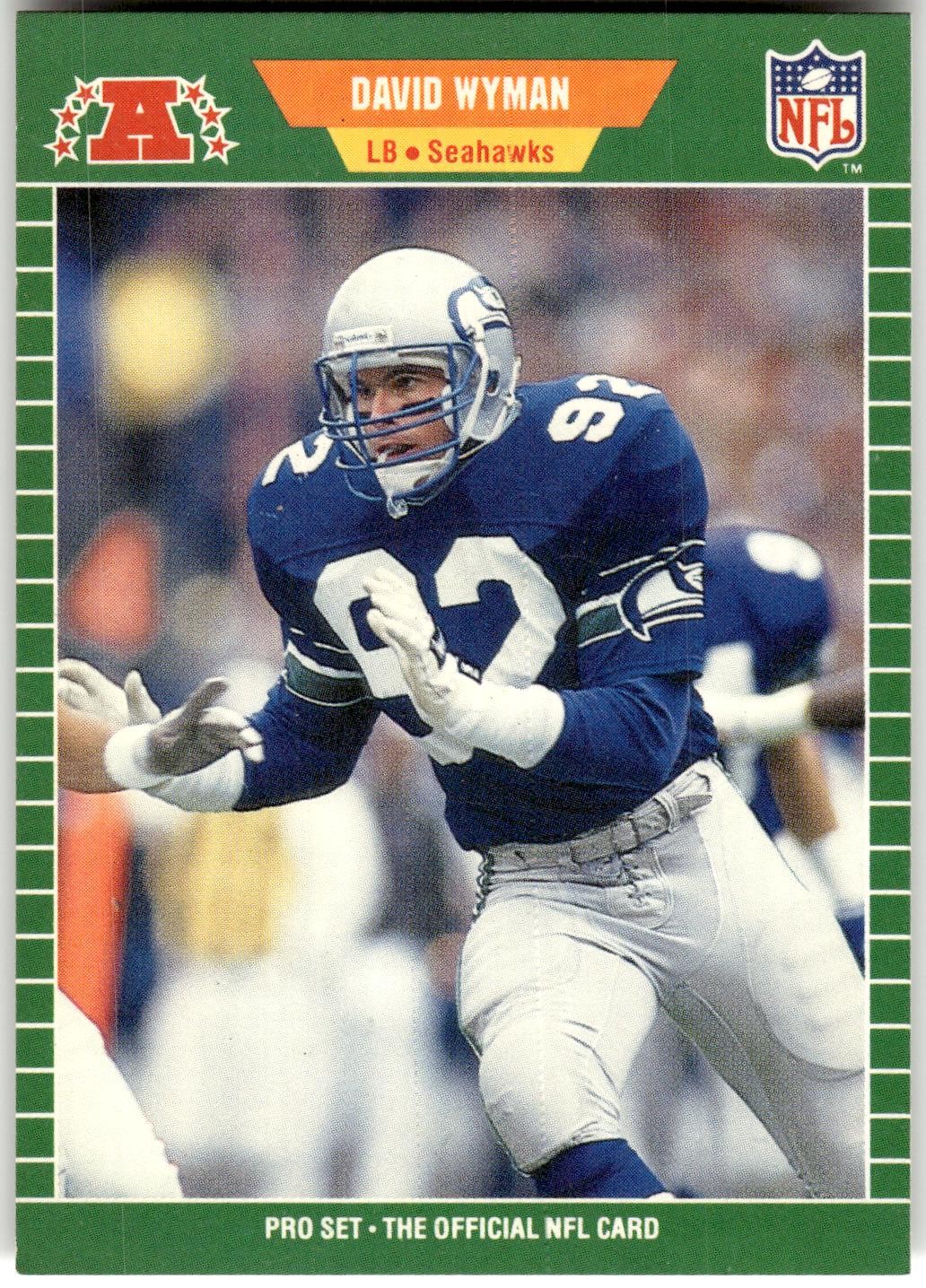 1989 Pro Set #407 David Wyman Seattle Seahawks Rookie NFL Football