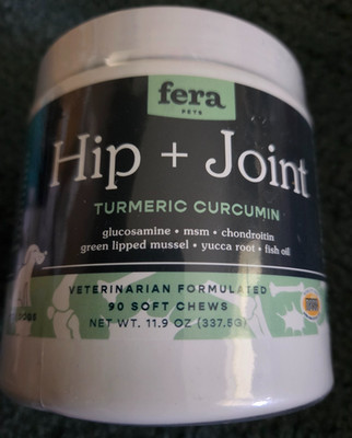 Fera Pets Hip and Joint for Dogs with Turmeric Curcumin 90 soft chews