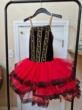 Black  red Revolution Brand dance costume. Size MA