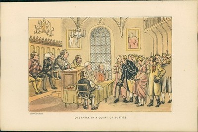 Lithographie : Dr. Syntax in a Court of Justice. (Illustration zu ''Doctor Syntax