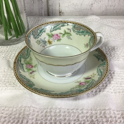 Vintage Noritake M Tea Coffee Cup & Saucer Set Japan Cream Floral Hand Painted