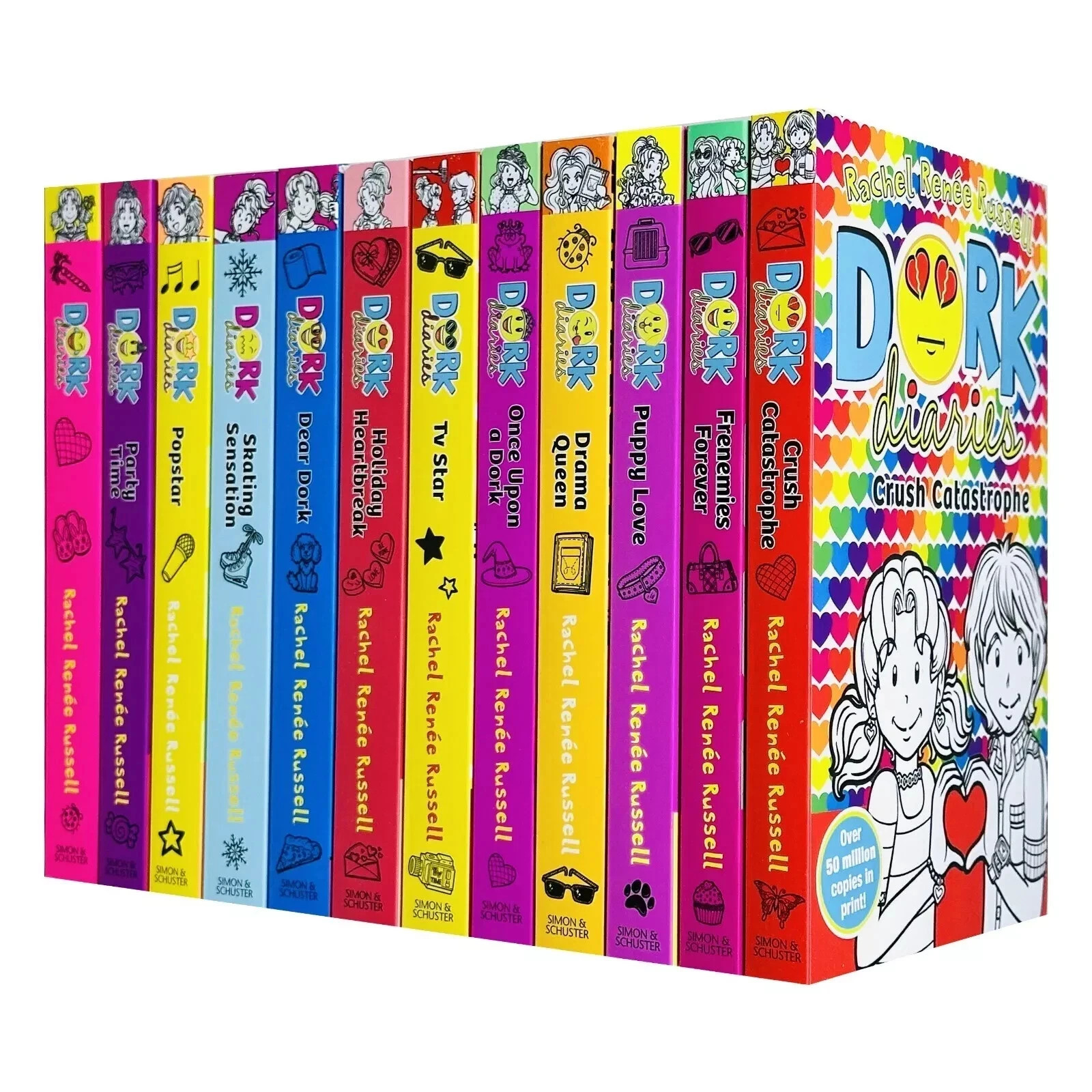 Rachel Renee Russell Dork Diaries Series 1-12 Collection Set Party Time, Popstar