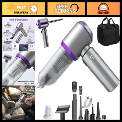 High Power Cordless Car Vacuum Cleaner 20000Pa - Mini Handheld & Air Duster, 600