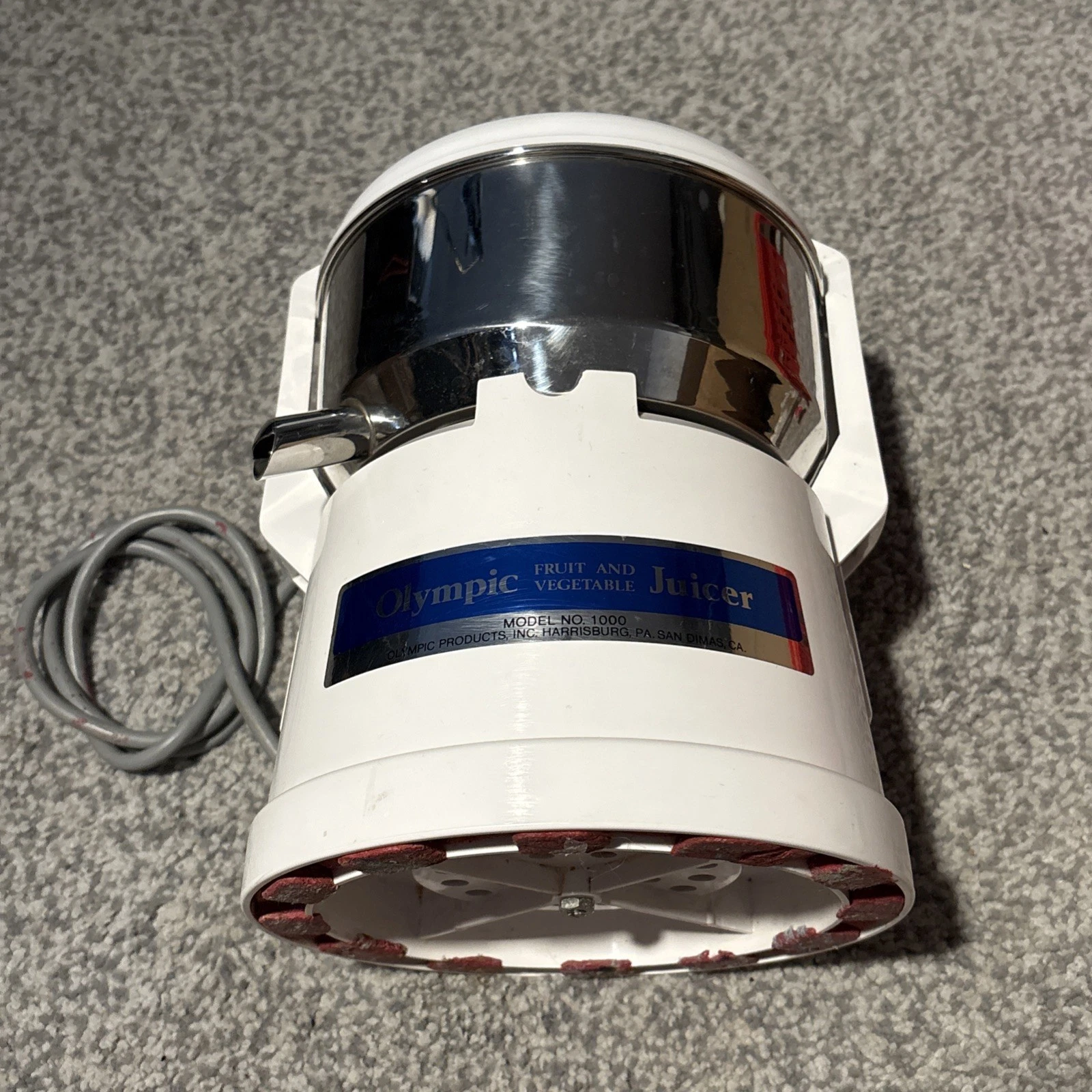 Olympic Juicer 1000 Fruit Vegetable Centrifugal Juicer & Blade NO PUSHER, TESTED