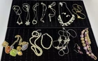Costume Jewelry Necklace Lot Of Vintage To Recent Gold Tones & Silver Tones