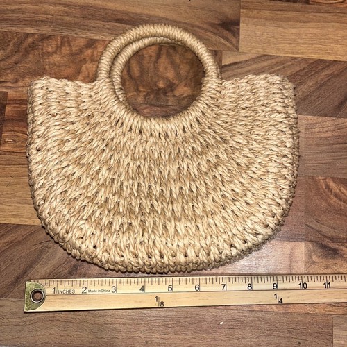 Strohtasche Handtasche Beuteltasche Tasche Küste Strand Minimalistisch Urlaub Vintage Mini - Bild 5 von 7