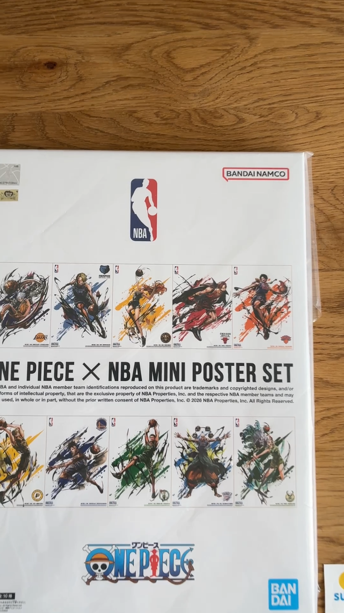 ONE PIECE x NBA B4 Size Mini Poster Set 10 Sheets Limited Japan