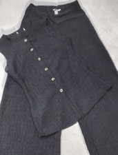 Textured Jersey Black Co Ord By H&M Size Xs Top And Trousers