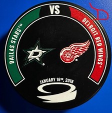 Detroit Red Wings Vs Dallas Stars Arena Exclusive Match-up Puck 01/16/2018